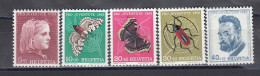 Switzerland 1953 - Pro Juventute: Insekten, Mi-Nr. 588/92, MNH** - Unused Stamps