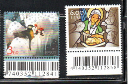 ESTONIA EESTI ESTLAND ESTONIE 2003 CHRISTMAS NATALE NOEL WEIHNACHTEN NAVIDAD COMPLETE SET SERIE COMPLETA MNH - Estonie