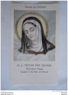 Image Pieuse Holy Card Santini Prière 1943 O. L. Vrouw Van Genade Van Berzée Marie Huis Thill - Devotieprenten