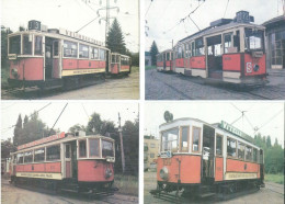 4 POSTCARDS OLD  TRAMS OF PRAGUE - Tram