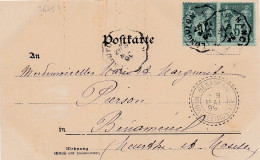 36751# SAGE CARTE POSTALE METZ LONGUYON A NANCY 1899 CONVOYEUR LIGNE BENAMENIL FB84 FACTEUR BOITIER MEURTHE MOSELLE - Railway Post