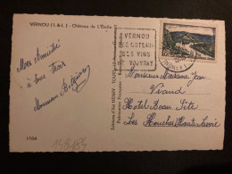 CP TP ANDELYS 8F OBL. DAGUIN 8-8 1955 VERNOU INDRE ET LOIRE (37) SES COTEAUX SES VINS DE VOUVRAY - Mechanical Postmarks (Other)