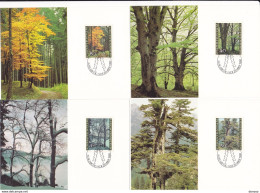 LIECHTENSTEIN 1980 LA FORÊT Pendant Les 4 SAISONS  4 CM  Yvert 698-701, Michel 757-760 - Maximum Cards