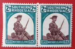SOUTHERN RHODESIA SACC 2D WITH SADDEBAG FLAW MH - Rhodésie Du Sud (...-1964)