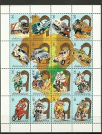 1991-Libya - Minisheet Rally Paris-Dakar- MNH-Motocycles-Cars-Bikes-Autos-Trucks - Libyen