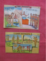 Lot Of 2 Cards. Camp Snapshots.  Military Humor. 1 Card Has Backstain.       Ref 6383 - Humor