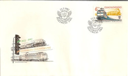 FDC 2530 Czechoslovakia International Railway Union 1982 - Treinen