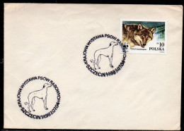 POLAND 1987 NATIONAL PEDIGREE DOG SHOW SZCZECIN SPECIAL CANCEL ON COVER POLISH DOGS GREYHOUND - Honden