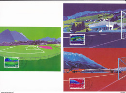 LIECHTENSTEIN 1982 FOOTBALL, ESPANA 82   3 CM  Yvert 740-742, Michel 799-801 - Cartes-Maximum (CM)