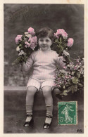 FETES - VOEUX - Anniversaire - Heureux Anniversaire - Enfant - Petite Fille - Fleurs - Colorisé - Carte Postale Ancienne - Cumpleaños