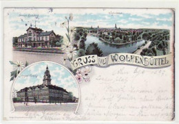 39080904 - Wolfenbuettel, Lithographie Mit Herzogl. Schloss U. Staats Bahnhof Gelaufen, 1897 Kleiner Knick Unten Rechts - Wolfenbuettel