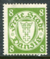 DANZIG 1938 Arms Definitive With Swastika Watermark 8 Pf.  MNH / **.  Michel 291 - Mint