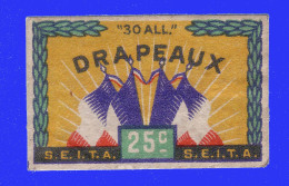 ÉTIQUETTE DE BOITE D'ALLUMETTES-MIGNONNETTE DRAPEAUX  S.E.I.T.A. - Boites D'allumettes - Etiquettes