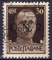 Repubblica Sociale (1943) - GNR Brescia, 30 Centesimi Ø - Afgestempeld