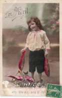 FETES - VOEUX - 1er Avril - Poisson D'avril - 1er Avril - Enfants - Poisson - Colorisé - Carte Postale Ancienne - 1 April (aprilvis)