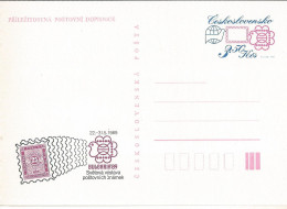 CDV 224 Czechoslovakia Stamp Exhibition Bulgaria 1989 Stamps On Stamps - Cartoline Postali