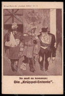Artist Signed German Propaganda WW1 Kruppel Entente Kriegs Karte Postcard VK8315 - Bandes Dessinées
