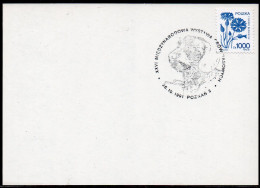 POLAND 1991 XXVI INTERNATIONAL PEDIGREE DOG SHOW POZNAN SPECIAL CANCEL ON CARD DOGS DOG DACHSHUND - Honden