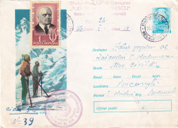 A24541  -  Ski Mountain Popas BRAKE  Cover Stationery 1965 ROMANIA - Interi Postali