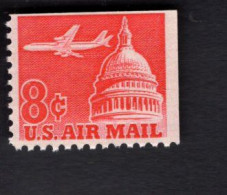 2010461429 1963 (XX) SCOTT C64 POSTFRIS MINT NEVER HINGED  - JET AIRLINER OVER CAPITOL UPPER & RIGHT IMPERFORATED - 3b. 1961-... Ongebruikt