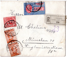 Italien 1920, 10+2x20+30 C. Express Auf Reko-Eilboten Brief V. MILANO N. Bayern - Unclassified