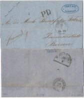 Hamburg 1865, Brief über Bahnpost Cöln U. Belgien N. Immenstadt, Bayern! - Hamburg