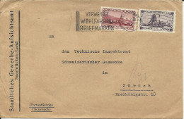 Saargebiet 1933, 50 C. +1 Fr. Auf Dienstsache Brief V. Saarbrücken I.d. Schweiz - Covers & Documents