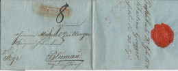 Österreich 1834, Roter R1 Unzmarkt Auf Porto Brief V. Tiefenbach N. Blumau  - ...-1850 Prephilately