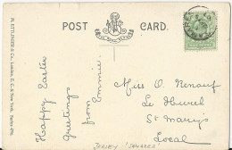 GB 1907, 1/2 D Auf Karte M. Jersey K1 SAMARES. #1647 - Sonstige & Ohne Zuordnung