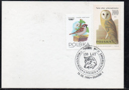 POLAND 1995 130 YEARS OF POLISH ASSOCIATION FOR THE PROTECTION OF ANIMALS GDANSK SPECIAL CANCEL ON CARD WOLF - Honden