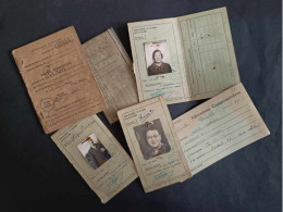 Lot De 6 Documents D'identité Anciens - Carte D'identité - Allocations Compensatoire - Mitgliedskarten