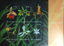 Antigua 2001 Orchids Flowers Sheetlet MNH - Orquideas