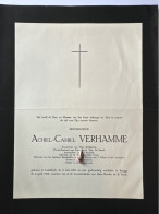 Monseigneur Verhamme Huisprelaat Zijne Heiligeheid Vicaris Generaal Aartsdiaken Kapittel *1891 Lendelede +1959 Brugge - Décès