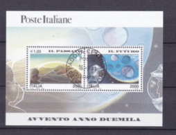 ITALIA REPUBBLICA  - FOGLIETTO  - 1 Gennaio 2000 - Avvento Dell'anno 2000, Il Passato E Il Futuro (2) ANNULLO DI PADOVA - 1991-00: Used