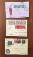 FRANCE 1928 Lot De 3 Lettres Par Avion Caisse Amortissement YT 247 249 253 254 Pour Le Maroc - Briefe U. Dokumente