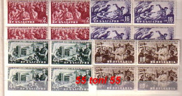 1952 Union Of Soc Democrat Youth 4v.- MNH Block Of Four Bulgaria / Bulgarie - Neufs