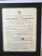 Mevr Maria-Bertha Vangheluwe Echtg Devogelaere Rene *1886 Vichte +1958 Roeselare Vanderauwaert D’Hondt Goemare Desseyn - Décès