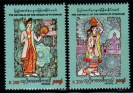 Myanmar 2022 Costumes Of The Konbaung Era Stamps 2v MNH - Myanmar (Birmanie 1948-...)