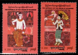 Myanmar 2022 Costumes Of The Yalanarbon Era Stamps 2v MNH - Myanmar (Burma 1948-...)