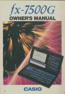 Fx-7500g : Owner's Manual (0) De Collectif - Sciences