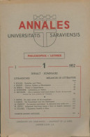 Annales Universitatis Saraviensis Tome I (1952) De Collectif - 18 Anni E Più