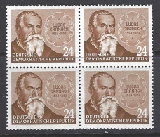 Alemania DDR 0135 ** MNH. 1953. Bloque De 4 - Unused Stamps