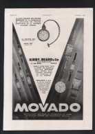 Publicité 1930 Montre MOVADO Montres Dos Tourisme Voyage Vacances SUISSE Arosa Glion Berne Pontresina - Reclame