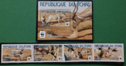 Tschad Tchad 2012 WWF Antilopen Mi 2575/78** ZD + Block 465** - Ciad (1960-...)