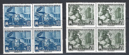 Alemania DDR 0213/214 ** MNH. 1955. Bloque De 4 - Nuevos