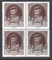 Alemania DDR 0222 ** MNH. 1955. Bloque De 4 - Unused Stamps