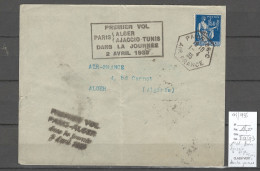 France - 1er Vol Paris - Alger - Ajaccio - Tunis Dans La Journée - 02/04/1935 - 1927-1959 Covers & Documents