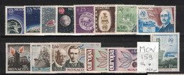 Monaco - Année 1965 Complète Avec Poste Aérienne - Neuve AVEC Charnière - 13 Timbres Du 664 à 676, PA84 - Annate Complete