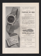 Pub  Papier 1946 Montres Breitling Montre  Dos Alcool Boisson Digestif  Armagnac DAGUIN Gascogne Auch Eau De Vie - Publicidad