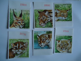 LAOS   MNH  6    STAMPS    ANIMALS TIGER 1981 - Big Cats (cats Of Prey)